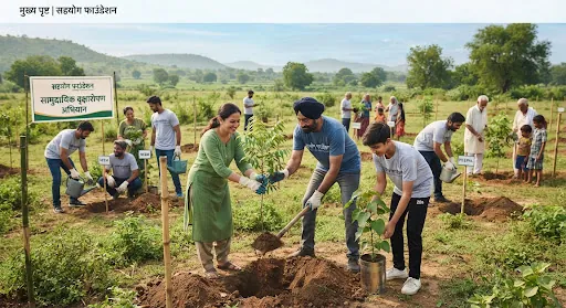 पर्यावरण संरक्षण हेतु मवई क्षेत्र में 1000 छायादार एवं फलदार पौधे रोपित